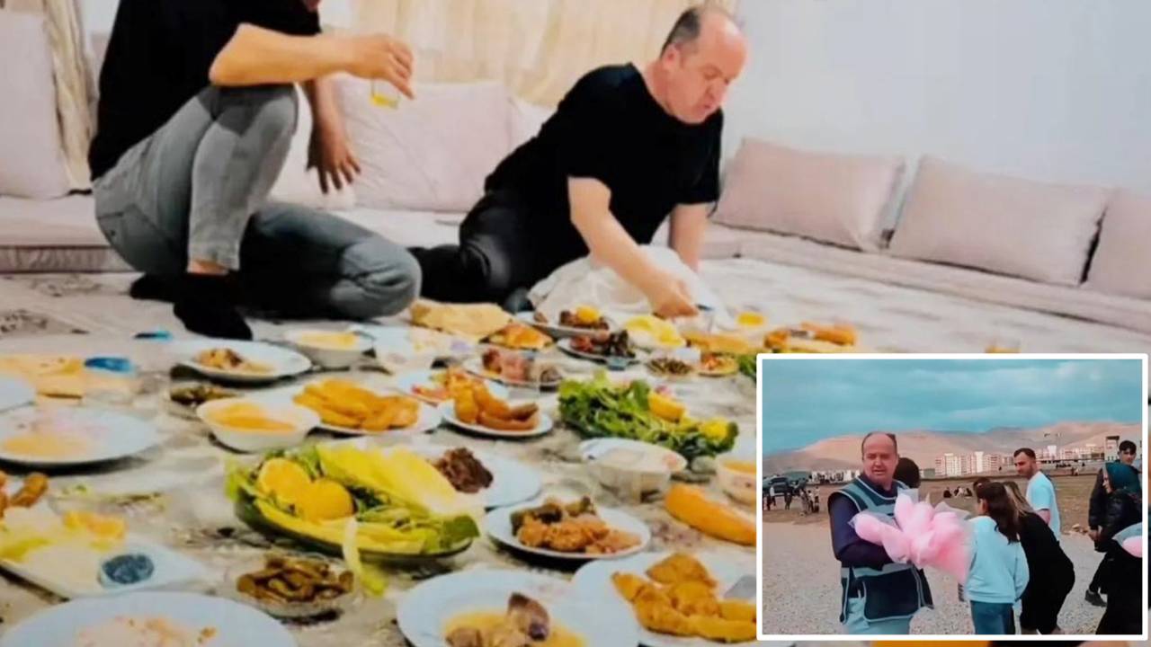 Çocuklara pamuk şekeri veren polise aileden iftar daveti